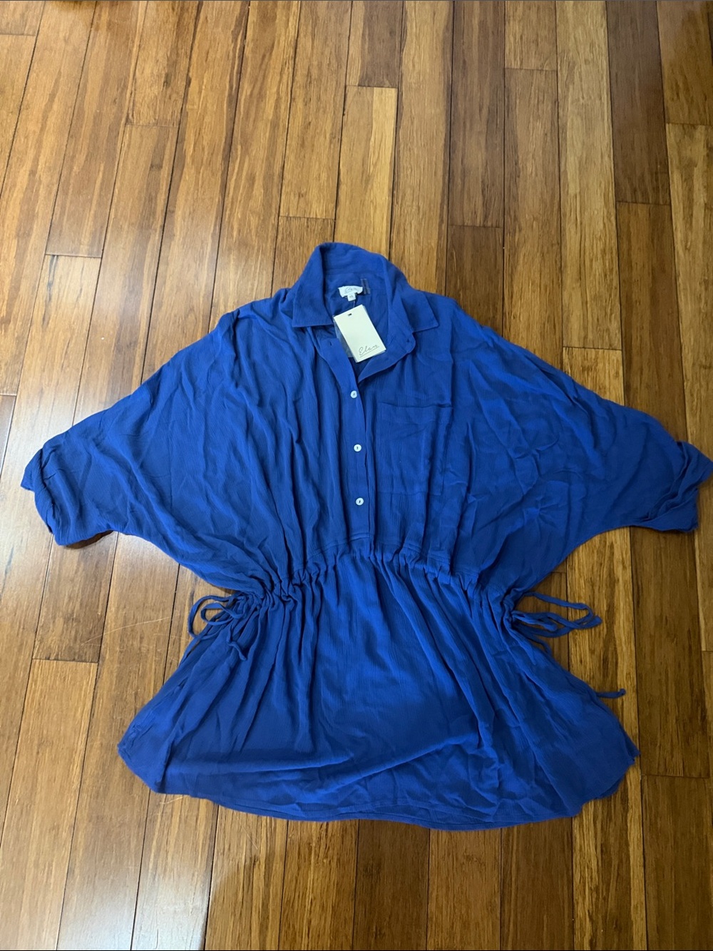 NWT Elan Cobalt Blue Button-Front dress